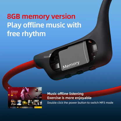 POLVCDG Bone Conduction Headset X7 IPX8 32GB Memory 5.3 Bluetooth Wireless Headset with Microphone Waterproof Swimming 2023new