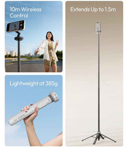 Ulanzi MT85 1.5M Upgrade Magsafe Phone Tripod for Iphone 17 16 15 Android Automatic Tripod Selfie Stick for Smartphone Vlog Live