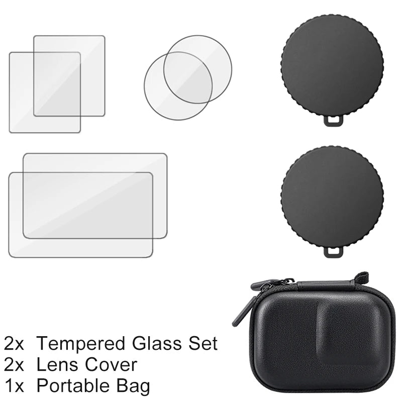 Screen Protector for DJI Osmo Action 6 Tempered Glass Film Lens Cap Cover Carry Bag Protective Case for DJI Action 6 Accessories