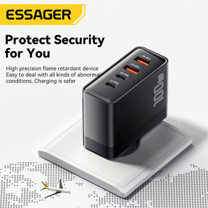 Essager 100W USB Type C Charger 65W PD Quick Charge4.0 3.0 Type-C Fast Charging For iPhone 14 13 12 Xiaomi Macbook 13 Pro Laptop