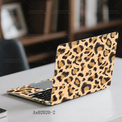 2 pcs Aesthetic Light Leopard Laptop Stickers Set Self-Adhesive Removable Laptop Covers for MacBook Notebook Protective Skins