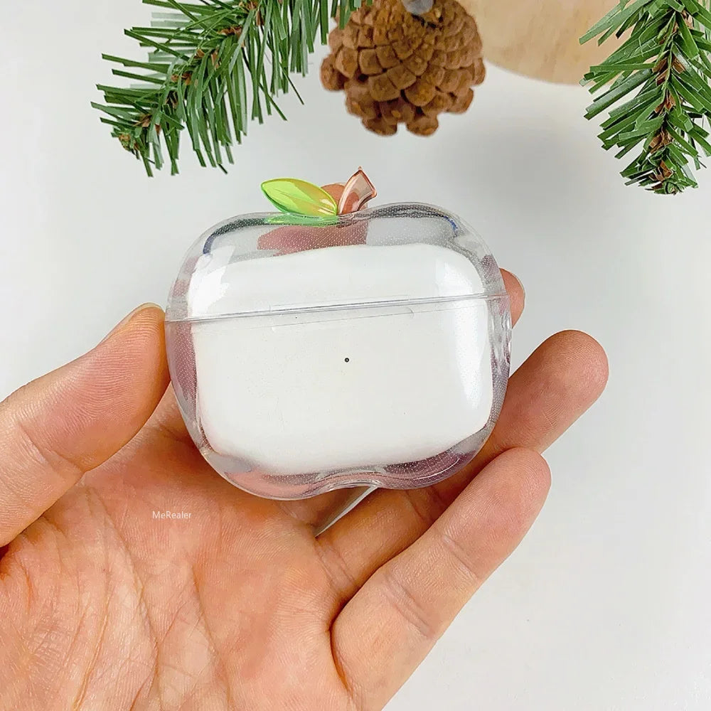 New Translucent Apple Shape Headphone Case TPU Gold Silver Red Green for Airpods Pro 1/2/3 4