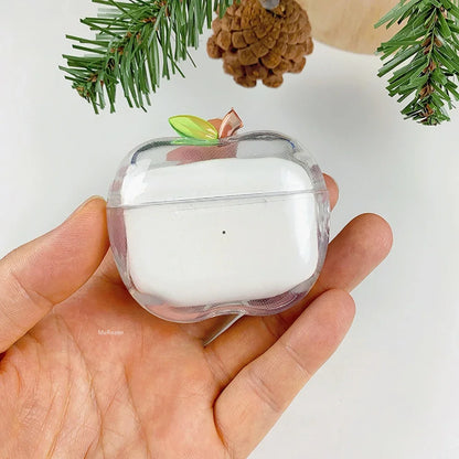 New Translucent Apple Shape Headphone Case TPU Gold Silver Red Green for Airpods Pro 1/2/3 4
