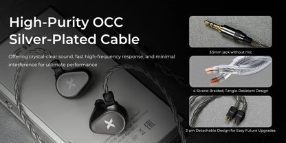 DUNU Titan X Earphones Dual Magnetic Dynamic Driver Metal Alloy Housing 3.5mm/TypeC Mic Earbuds For HiFi Earphone Audiophile