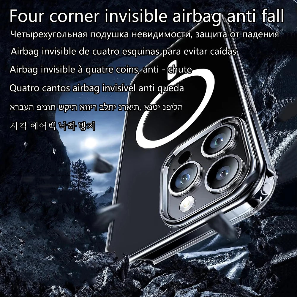 Official Original Magnet Clear Case For Iphone 17 Air 16 15 14 Plus 12 13 Mini 11 Pro Max 7 8 Se 20 X Xs Xr Apple Magsafe Cover