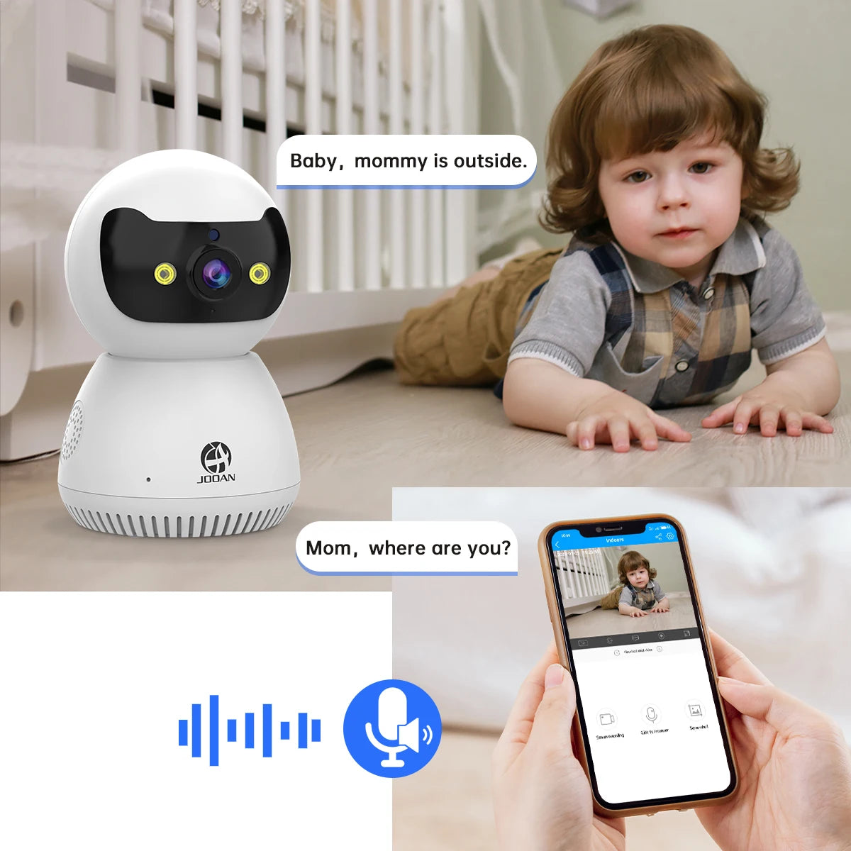 JOOAN 5MP 3MP Smart Home 5G WiFi Security Camera Indoor Wireless IP Surveillance Camera AI Tracking Night Vision Baby Monitor