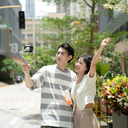 FeiyuTech VB4 3-Axis Gimbal Stabilizer for iPhone & Android, Built-in Selfie Stick, Foldable Design for Vlogging, Face Tracking