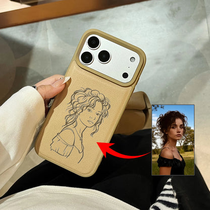 Custom Photo Image Converted to Minimalist Line Style Phone Case for iPhone 18 17 16 15 14 13 12 11 Pro Max 16 Plus 17 Air
