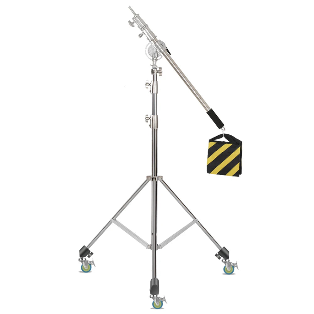 2/2.9M Tripod Super Stable Big Tripod Foldable Light Stand Lifting Frame Wheels Photography Softbox Photo Studio Stainless Steel
