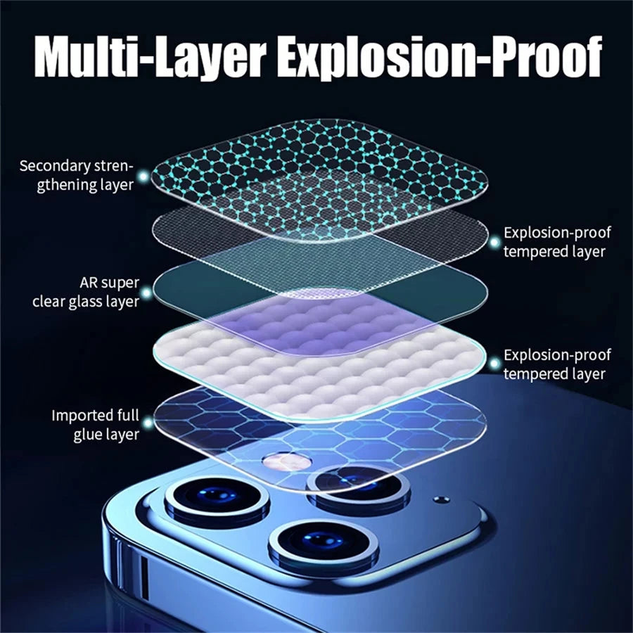 1-5PCS Camera Lens Protector Glass For iPhone 16 13 11 12 14 15 17 Pro Max Plus 17 Air Full Cover HD Tempered Glass Camera Film