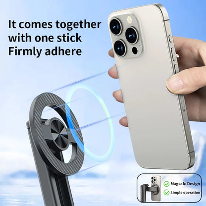 Magnetic Phone Holder 360° Rotation Pocket Selfie Stick With Bluetooth Remote Adjustable Desktop Stand for Live Streaming