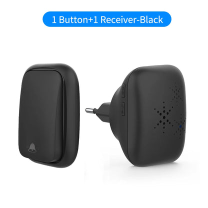 SIXWGH No Battery Self Powered Wireless Doorbell EU Plug Long Range Home Door Bell 38 Tunes 4 Volume Control