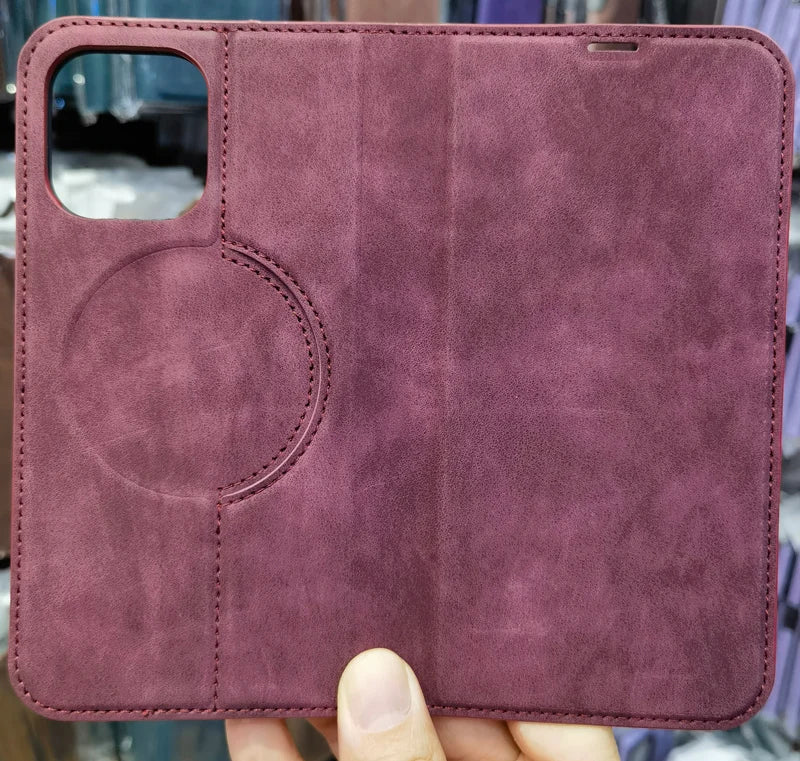 For Magsafe Wallet Leather Flip Case For iPhone 12 13 14 15 16 Pro Max mini Magnetic Wireless Charging Book Folio Cover