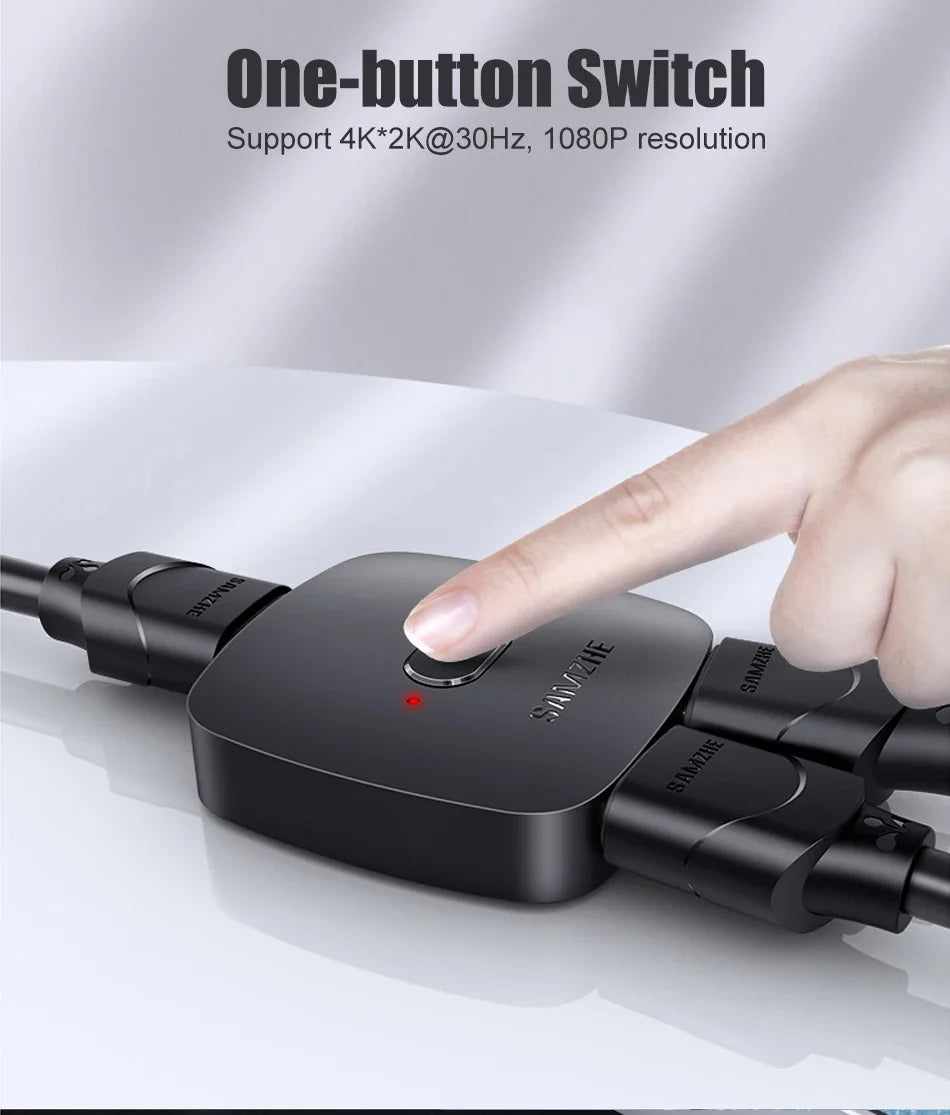 SAMZHE HDMI-compatible Splitter 4K HDMI-compatible Switch Bi-Direction Adapter HDMI Switcher 2 in 1 out for Laptop PC