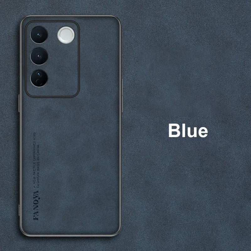 For Vivo V27E V27 E Case Luxury PU Leather Phone Case For Vivo V27 S16 Pro 5G S16E Back Cover Matte Silicone Full Protection