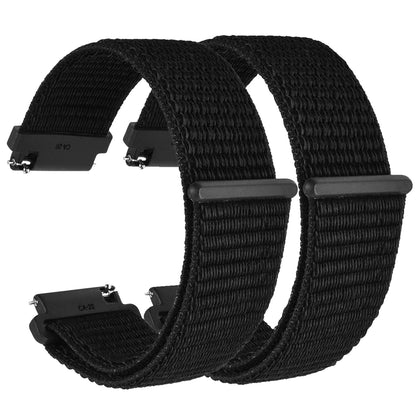 WOCCI 2PCS Nylon Watch Strap for smart watch 18mm 20mm 22mm bracelet belt for men women with hook and loop fastener watchband