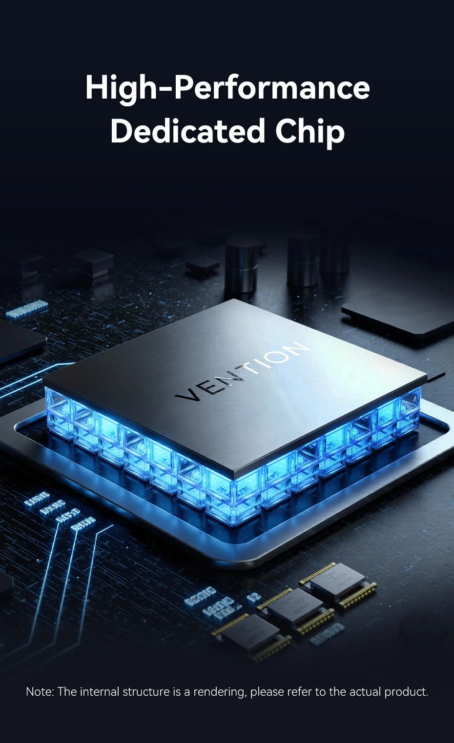 Vention 6 in 1 USB C 8K@30Hz HDMI HUB Smart Led Touch USB 3.0 Ethernet Adapter Docking Station for MacBook Lenovo HP iPad Laptop