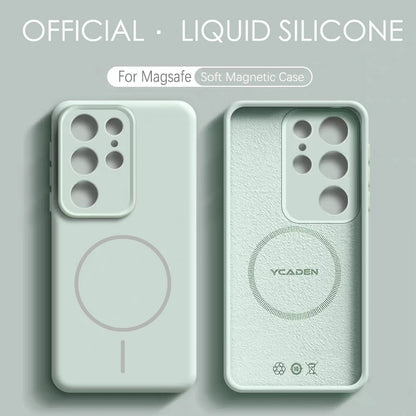 Solid Color For Magsafe Magnetic Wireless Charging Soft Silicone Phone Case For Samsung Galaxy S26 S25 Ultra  S23 S24 S22 Cover