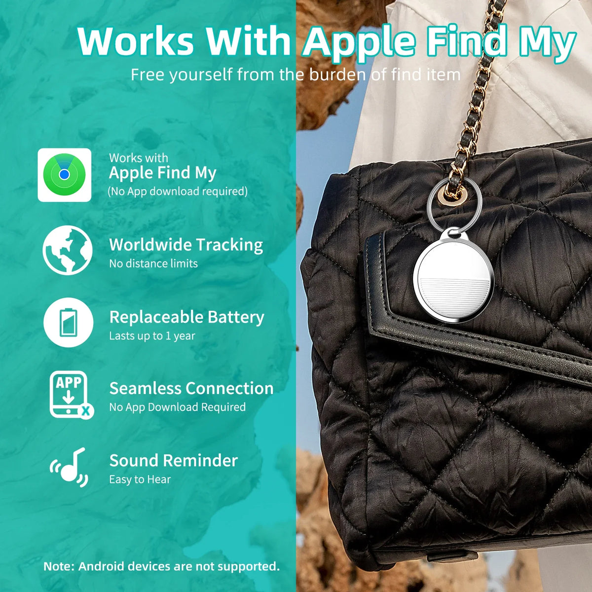 Mini GPS Tracker For Apple iOS System Find My APP Tag Wallet Finder Bike Bag Loss Tracker Smart Bluetooth Locator