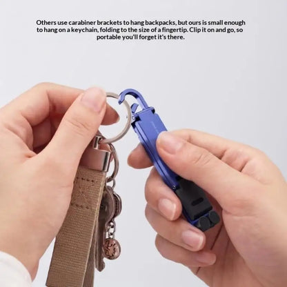 (.) Mini Foldable Keychain Phone Stand Multi-Angle Adjustable Lightweight Hands-Free Cell Phone Holder For Travel Desk