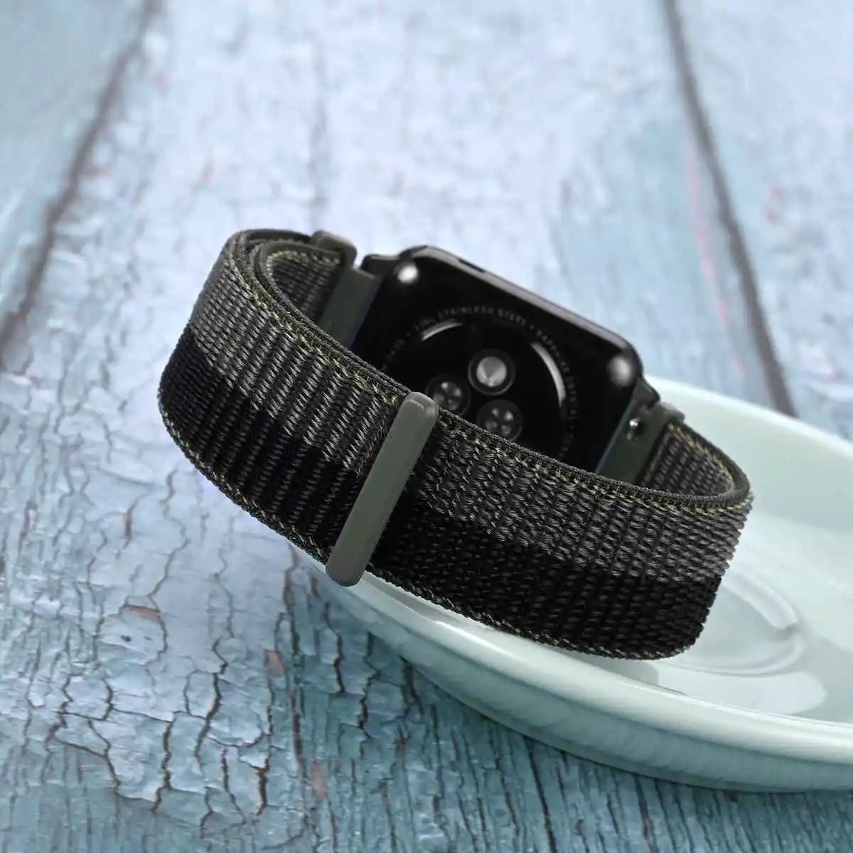 WOCCI 2PCS Nylon Watch Strap for smart watch 18mm 20mm 22mm bracelet belt for men women with hook and loop fastener watchband