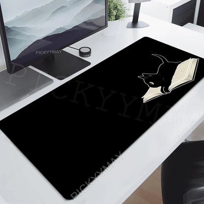 Gaming Mousepads Mousepad Black Cat Large Mouse Mat Office Desk Pads Non-Slip Rubber Gamer Mouse Pad Big Keyboard Mats