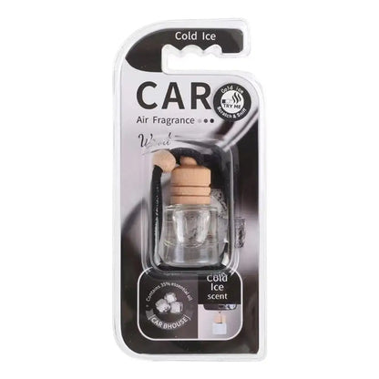 Hanging Car Air Freshener Refillable Glass Bottle Wooden Cap Essential Oil Diffuser Pendant Long Lasting Auto Perfume Ornament