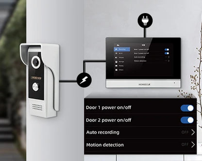 HOMSECUR 7" WIFI HD Video Door Phone Intercom Doorbell Tuya App Remote Control Door Unlock Auto Recording