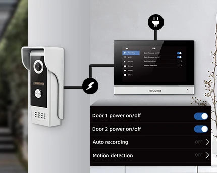 HOMSECUR 7" WIFI HD Video Door Phone Intercom Doorbell Tuya App Remote Control Door Unlock Auto Recording