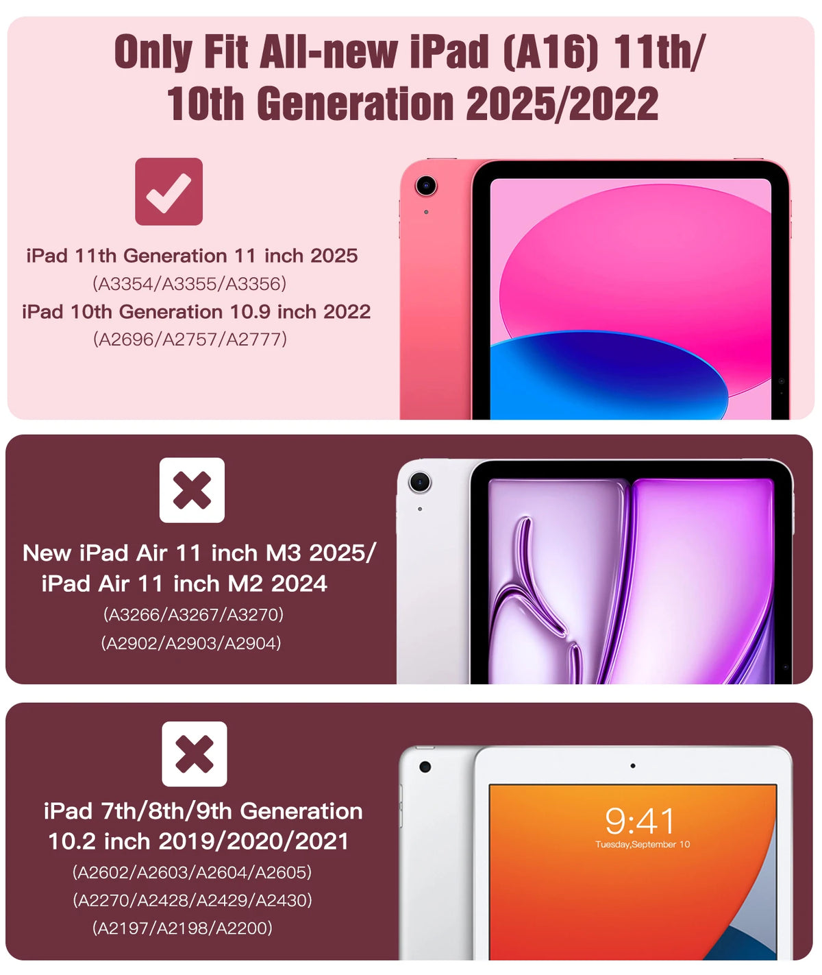 Case for iPad (A16) 11th Generation 11Inch 2025,iPad 10th Gen Case 2022 with Screen Protector Heavy Duty Shockproof Rugged cover