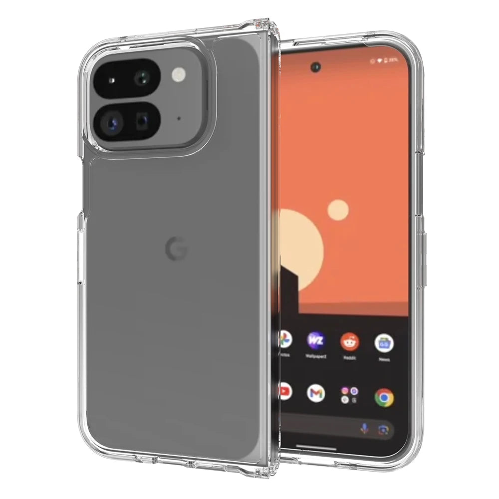 Case For Google Pixel 9 Pro Fold Fold2 Luxury Acrylic Transparent Folding Cover For Pixel9 Pro Fold Thin Shockproof Bumper Funda