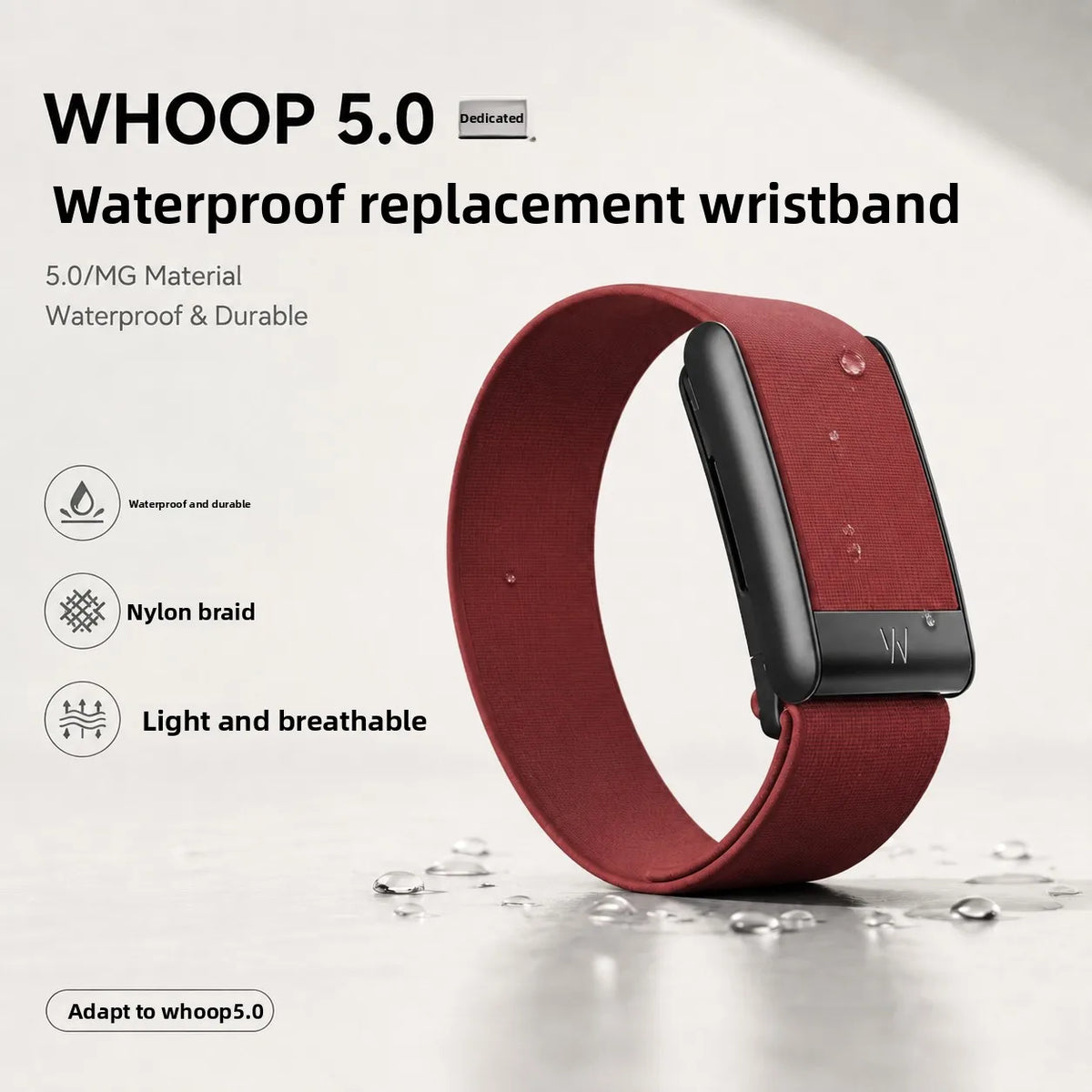 Whoop 5.0 MG Band Waterproof Nylon Woven Sport Strap PEAK LIFE Style Replacement Wristband Fitness Tracker Workout Accessories