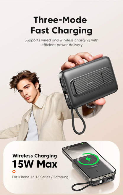 Toocki PowerBank 10000mAh Magnetic Wirelss 15W USB C PD 22.5W Fast Charge for iPhone 16 15 14 13 Portable Power Bank for Magsafe