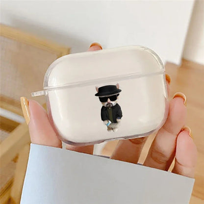 Funny Cute Cartoon Cat Earphone Case For Apple AirPods 4 2 Pro 3 2 Couple Soft Transparent Cover For Airpod 1 3 Protective Shell