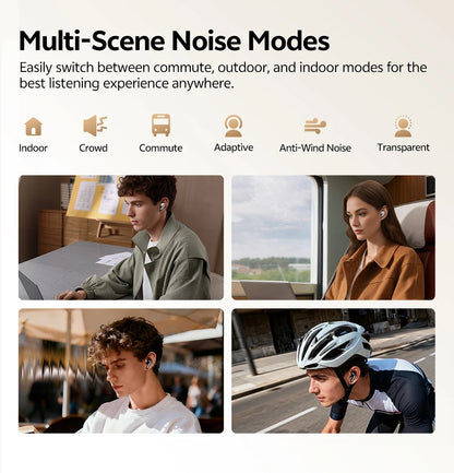 QCY MeloBuds N20 Wireless Bluetooth 6.0 Earphone 13mm Drivers -50dB Adaptive Hybrid Noise Cancelling Earbud 40Hrs HT20 Headphone