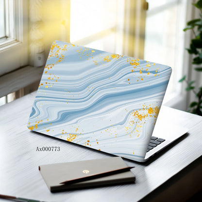 2pcs Luxury Rose Gold Marble Laptop Sticker Self-Adhesive Anti-Scratch Skin MacBook Notebook PC Keyboard Waterproof Skin Decor