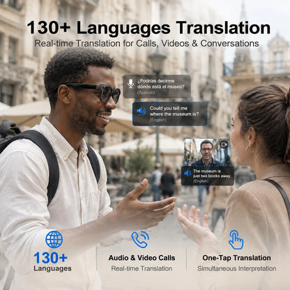TOP1 Smart Glasses with Camera 13MP HD Video Live Streaming&Photo Capture Recording Glasses With ChatGPT Translation Men Women