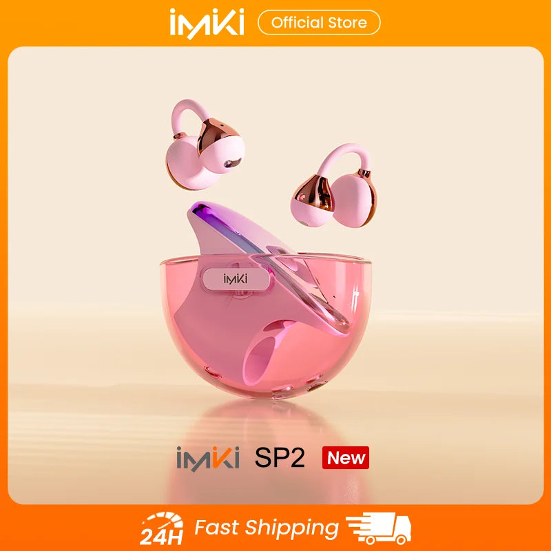 IMIKI SP2 Open Ear Clip on Sports Super Bass Earbuds Wireless Bluetooth 6.0 Earphones OWS Running Headphones Waterproof Ear Buds
