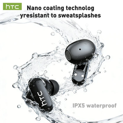 HTC NE71 True Wireless Earbuds ANC Noise Cancelling Bluetooth 6.0 22H Playtime In-Ear Comfort Gaming Low Latency