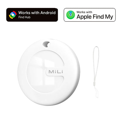 Dual System MiLi MiTag Smart Location Tag Bluetooth GPS Tracker Locator Keys Finder Works With Apple Find My & Google Find Hub