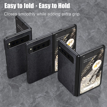 PU Leather Case for Google Pixel Fold 5G Simply Business Style Hard PC with PU 2in1 Material