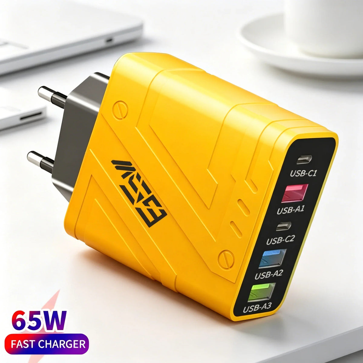 65W USB Charger 5 Ports PD Fast Charging Wall Adapter Type C Quick Charge QC3.0 Travel Charger For iPhone Huawei Samsung Xiaomi