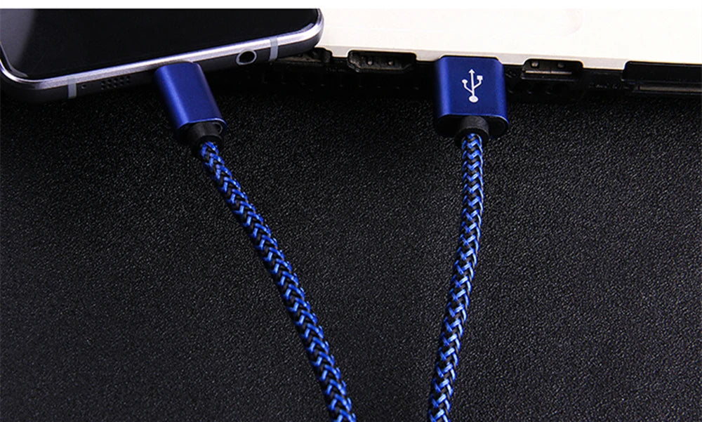 Alloy Braided Type C USB Fast Charge Cable For Samsung Xiaomi Redmi POCO Huawei Honor OPPO VIVO Quick Charging USB Type-C Cables