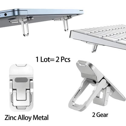 2pcs/Set Foldable Laptop Stand Portable Notebook Support Holder Adjustable Riser Cooling Bracket Universal For Laptop Tablet