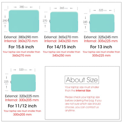 Laptop Bag Notebook Case Tablet Cover Sleeve 11" 12" 13" 15" 15.6" For Macbook Matebook Retina 14 inch for Xiaomi Huawei HP Dell