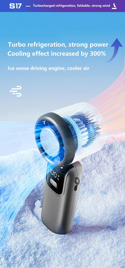 Lenovo Fast Chill Ice Compress Foldable/hangable Usb Desk Fan Ice Cooling Handheld Fan 100 Speeds Turbo Portable For Outdoor