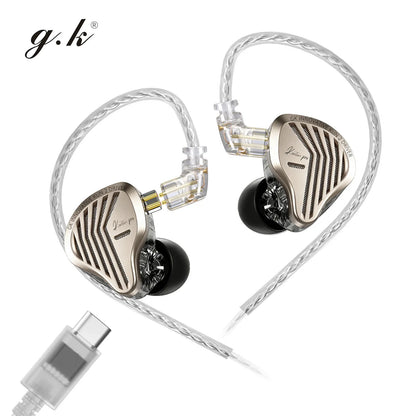 Genuine GK KUNTEN PRO HiFi In Ear Earphones Second Generation Dynamic Driver Long Stroke Bass Wired Headset For Music Audiophile