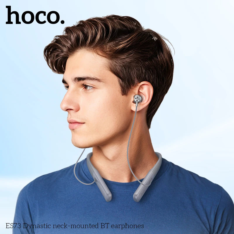 HOCO ES73 Neckband Wireless Bluetooth 5.4 Earphones 14mm Speaker HiFi Stereo Audio Sports Stereo Earbuds Support For Smart Phone