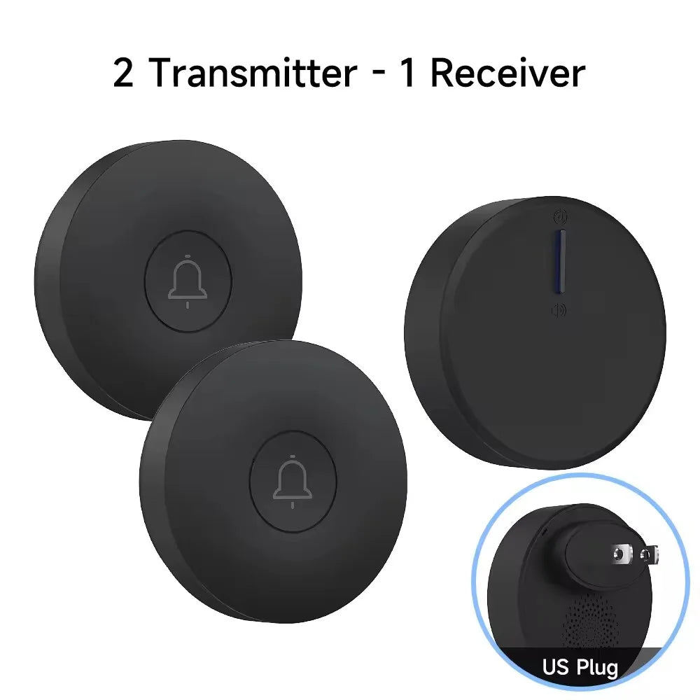 Outdoor Waterproof Circular Self Generating Wireless Doorbell Compatible With Ac 110v-240v Us/Eu Plug Ultra Long Distance Caller