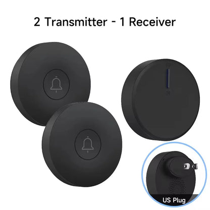 Outdoor Waterproof Circular Self Generating Wireless Doorbell Compatible With Ac 110v-240v Us/Eu Plug Ultra Long Distance Caller